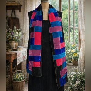 Vintage Danier Velvet Colour Blocking Scarf